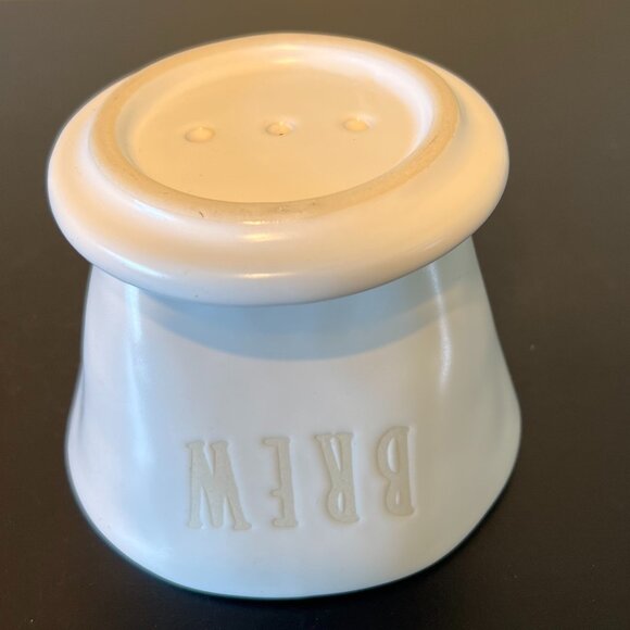 Rae Dunn STUDIO BY MAGENTA Pour Over Drip Coffee Set BREW and ENJOY White Beige - Picture 11 of 14